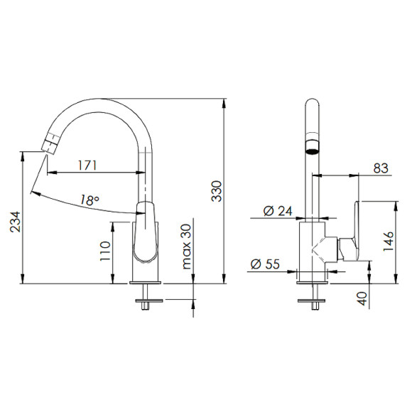 Смеситель для кухни Remer Vanity V72 Хром Смеситель для кухни Remer Vanity V72 Хром
