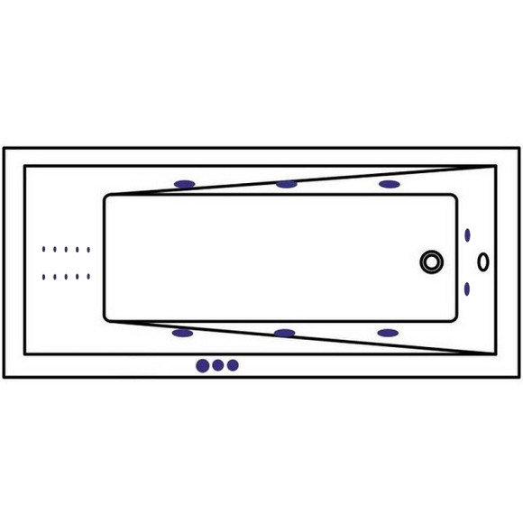 Акриловая ванна Whitecross Wave Slim 170x75 0111.170075.100.SMARTNANO.GL с гидромассажем Акриловая ванна Whitecross Wave Slim 170x75 0111.170075.100.SMARTNANO.GL с гидромассажем