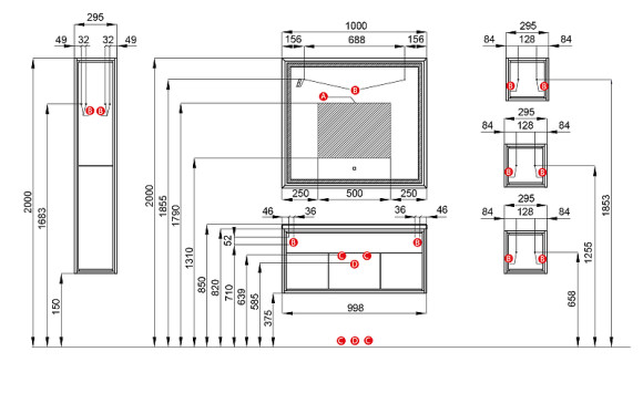 Зеркало Aquaton Уэльс 100 1A208002WA010 с подсветкой с сенсорным выключателем с антизапотеванием
