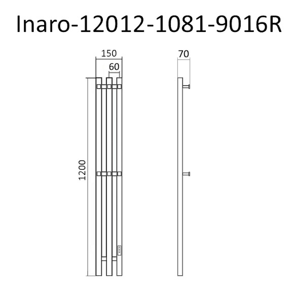 Электрический полотенцесушитель Маргроид Inaro профильный 1200x120 Inaro-12012-1081-9016R правый Белый матовый Электрический полотенцесушитель Маргроид Inaro профильный 1200x120 Inaro-12012-1081-9016R правый Белый матовый