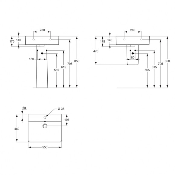 Раковина Ideal Standard Connect Cube 55 E784401 Euro White Раковина Ideal Standard Connect Cube 55 E784401 Euro White