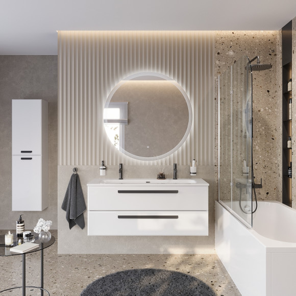 Тумба под раковину Cezares Eco-Cer-N 120 ECO-CER-N-1200-2C-SO-BO подвесная Bianco Opaco без ручек