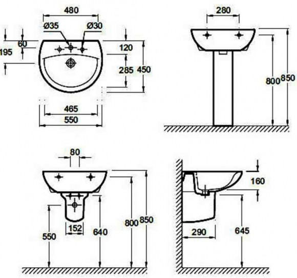 Раковина Jacob Delafon Patio 55 E4158NG-00 Белая Раковина Jacob Delafon Patio 55 E4158NG-00 Белая