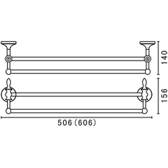 Полотенцедержатель Art&Max Bohemia AM-E-4248-Do двойной Золото