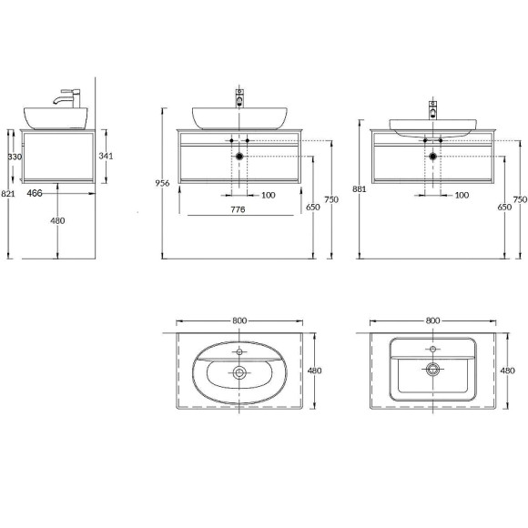 Консоль под раковину Kerama Marazzi Plaza Next 80 PL.N.80.02\BLK.M Черная матовая