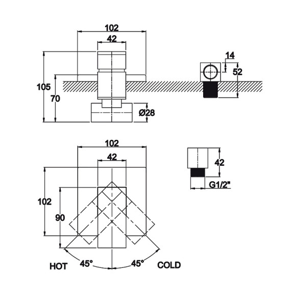 Смеситель для душа Kaiser Sonat 34177 Хром