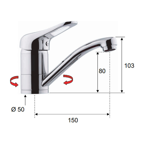 Смеситель для раковины Remer Kiss K11G Хром Смеситель для раковины Remer Kiss K11G Хром