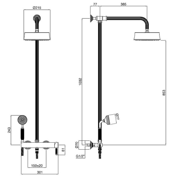 Душевая система Cezares Olimp OLIMP-CD-01-L Хром