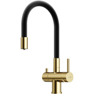 Смеситель для кухни Sancos Lucia SC4004BG Золото брашированное Черный