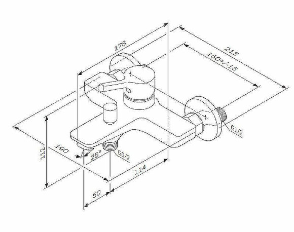 Смеситель для ванны AM.PM X-Joy S F85B10000 Хром