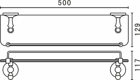 Стеклянная полка Art&Max Antic AM-E-2682Q Бронза Стеклянная полка Art&Max Antic AM-E-2682Q Бронза