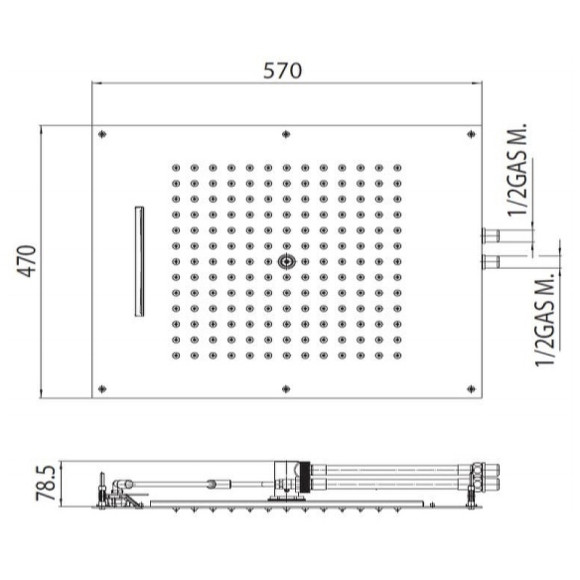 Верхний душ Bossini Dream 2 H38925.073 Черный матовый Верхний душ Bossini Dream 2 H38925.073 Черный матовый