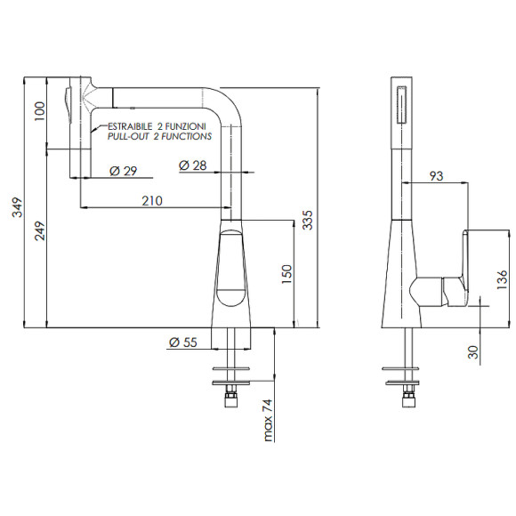 Смеситель для кухни Remer Vanity V81M Хром Смеситель для кухни Remer Vanity V81M Хром