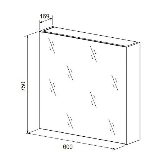 Зеркальный шкаф Бриклаер Хелена 60 4627125416439 Белый