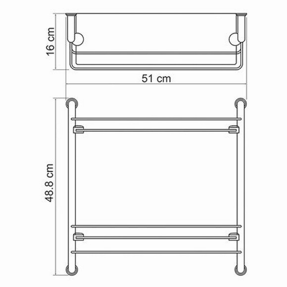 Стеклянная полка WasserKRAFT K-2022 Хром Стеклянная полка WasserKRAFT K-2022 Хром