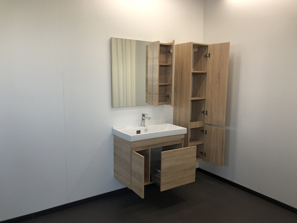 Зеркало со шкафом Comforty Тромсе 80 00004142222 Дуб сонома