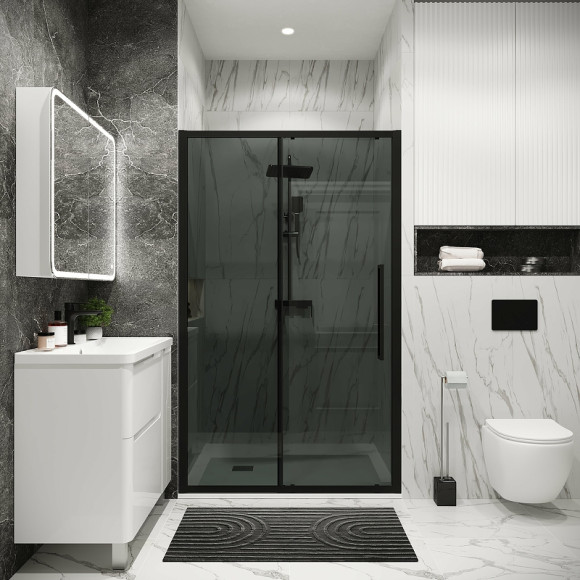 Душевая дверь Grossman Cosmo 120 100.K33.02.120.21.10 профиль Черный матовый стекло тонированное Душевая дверь Grossman Cosmo 120 100.K33.02.120.21.10 профиль Черный матовый стекло тонированное