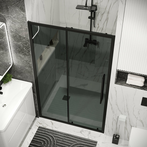 Душевая дверь Grossman Cosmo 120 100.K33.02.120.21.10 профиль Черный матовый стекло тонированное Душевая дверь Grossman Cosmo 120 100.K33.02.120.21.10 профиль Черный матовый стекло тонированное