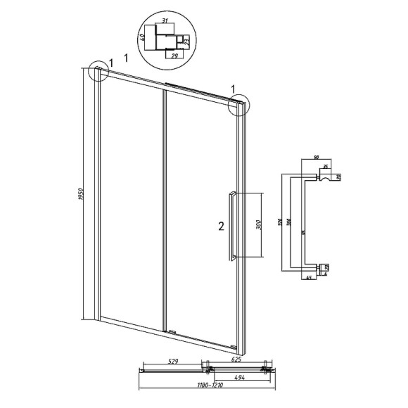 Душевая дверь Grossman Cosmo 120 100.K33.02.120.21.10 профиль Черный матовый стекло тонированное Душевая дверь Grossman Cosmo 120 100.K33.02.120.21.10 профиль Черный матовый стекло тонированное