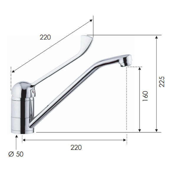 Смеситель для кухни Remer Kiss K44 Хром Смеситель для кухни Remer Kiss K44 Хром