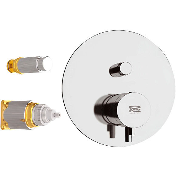Смеситель для душа Remer Minimal Thermo NT09KB с термостатом Хром Смеситель для душа Remer Minimal Thermo NT09KB с термостатом Хром