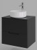 Тумба с раковиной Orange Line 60 Li-60TubMDF+B09-360W подвесная Черная матовая