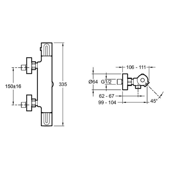 Смеситель для ванны Jacob Delafon Metro E21768-BL с термостатом Черный матовый