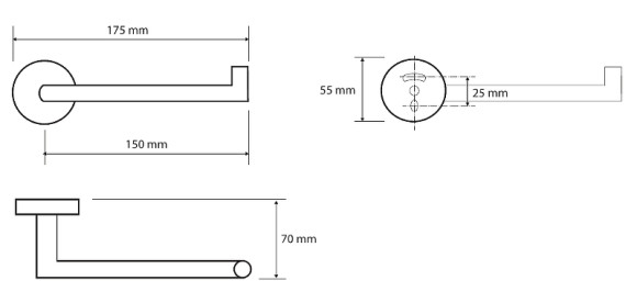 Держатель туалетной бумаги Bemeta Graphit R 156212032 Антрацит матовый