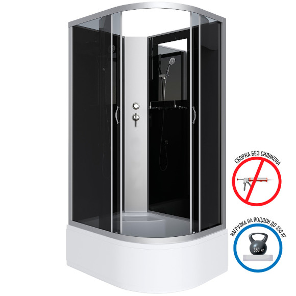 Душевая кабина Niagara Classic 120x80 L NG-2510-14LBK без гидромассажа Душевая кабина Niagara Classic 120x80 L NG-2510-14LBK без гидромассажа