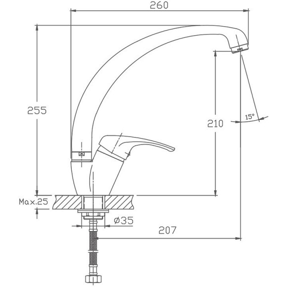 Смеситель для кухни Haiba HB4113-8 Серый Смеситель для кухни Haiba HB4113-8 Серый