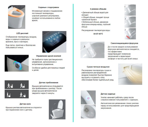 Унитаз биде Abber Bequem AC1117S приставной с сиденьем Микролифт Унитаз биде Abber Bequem AC1117S приставной с сиденьем Микролифт
