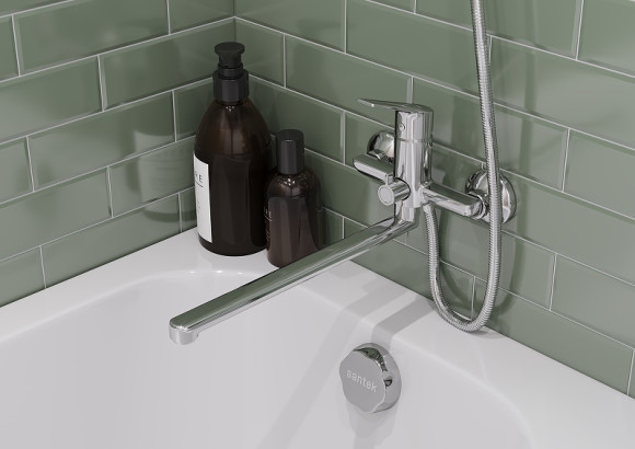 Смеситель для ванны Santek Венга WH5A12003C001 универсальный Хром