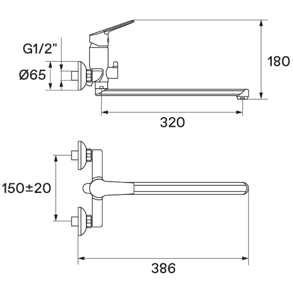 Смеситель для ванны Santek Венга WH5A12003C001 универсальный Хром