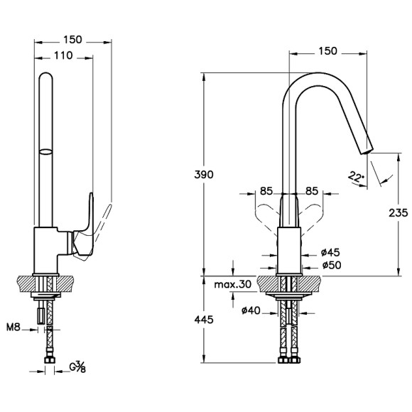 Смеситель для кухни Vitra Root Round A4274236EXP Черный матовый Смеситель для кухни Vitra Root Round A4274236EXP Черный матовый