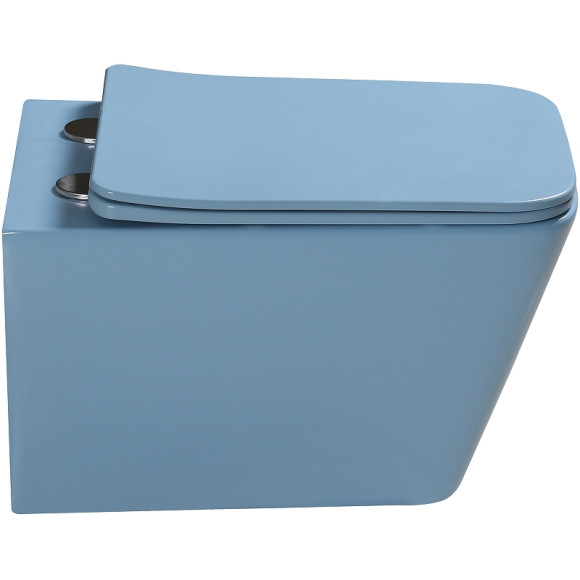 Унитаз SantiLine SL-5007BL подвесной Голубой матовый с сиденьем Микролифт