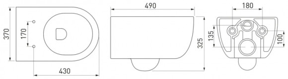 Комплект унитаза с инсталляцией Berges Ego Rimless 047253 с сиденьем Микролифт и клавишей смыва Хром