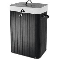 Корзина для белья WasserKRAFT Nuthe WB-910-L с крышкой Черная Корзина для белья WasserKRAFT Nuthe WB-910-L с крышкой Черная