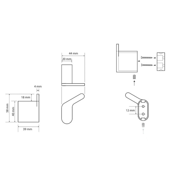 Крючок Bemeta Organic Black 167106190 Черный матовый
