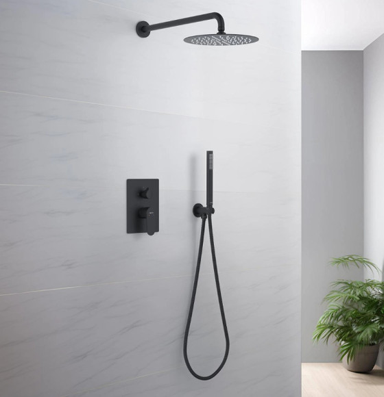 Душевая система Aquatek Оберон AQ1272MB Черная матовая