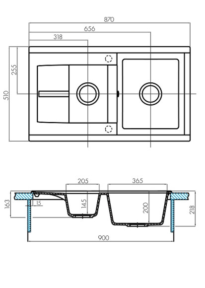 Кухонная мойка Aquaton Делия 87 1A716232DE230 Серая