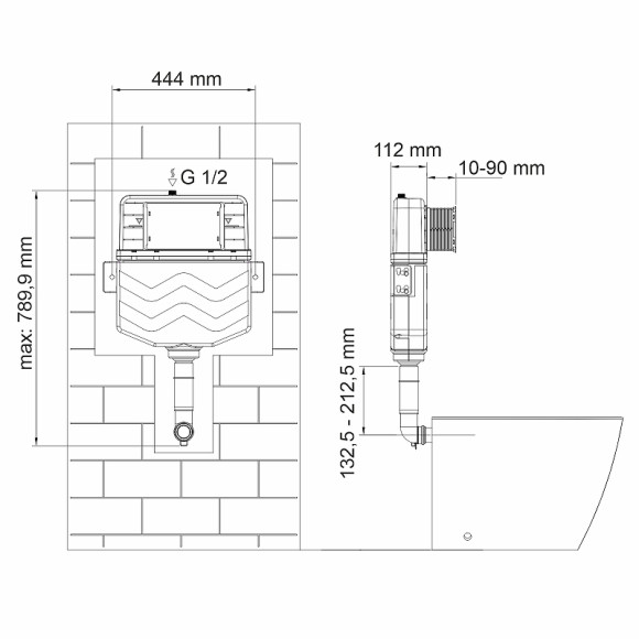 Смывной бачок WasserKRAFT Aller 10TLT.031.ME.WH01 для унитаза с Белой клавишей смыва Смывной бачок WasserKRAFT Aller 10TLT.031.ME.WH01 для унитаза с Белой клавишей смыва