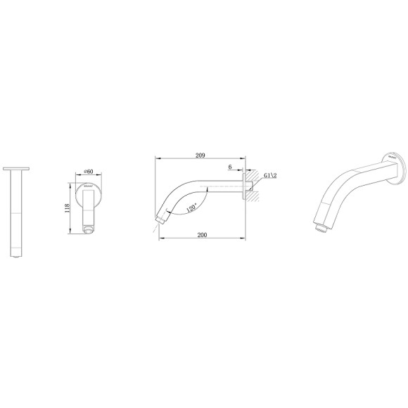Кронштейн для верхнего душа Bravat D315BW Черный матовый Кронштейн для верхнего душа Bravat D315BW Черный матовый