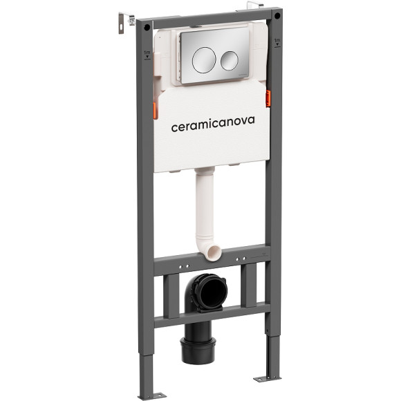 Инсталляция Ceramicanova Balance CN121001CH для унитаза с клавишей смыва Хром глянцевый
