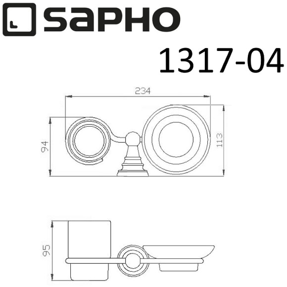 Стакан и мыльница Sapho Diamond 1317-04 Хром