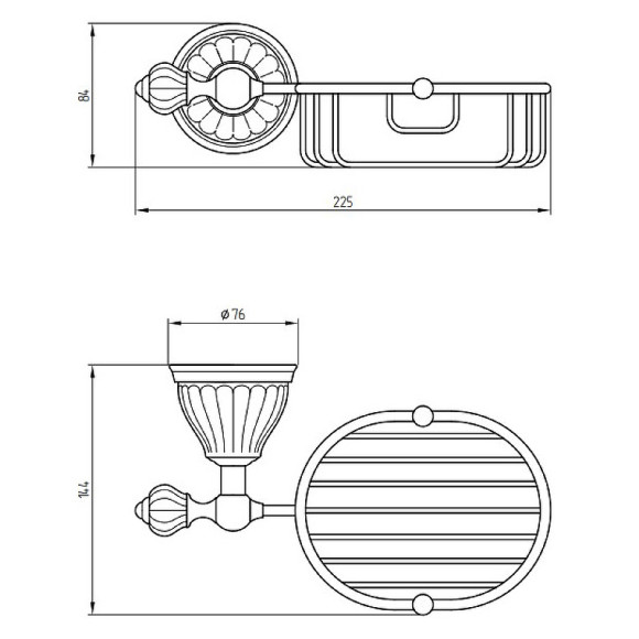 Полка корзина Migliore Olivia 17471 Золото Белый