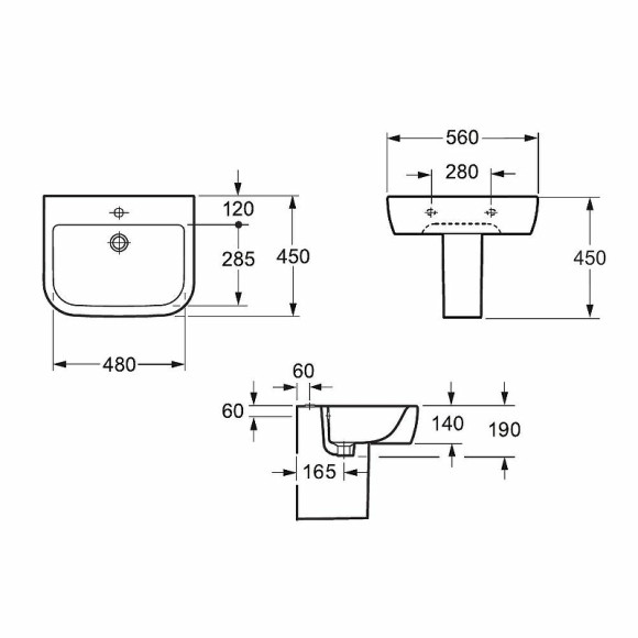 Раковина Allen Brau Infinity 56 4.21007.20 Белая Раковина Allen Brau Infinity 56 4.21007.20 Белая
