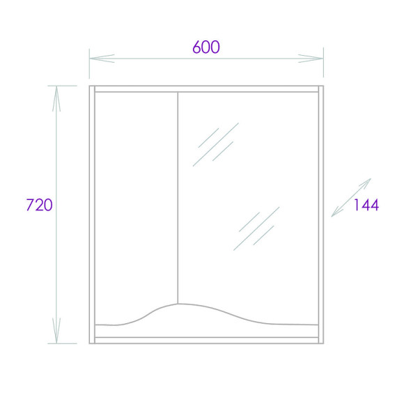 Зеркальный шкаф Onika Брендон 60.00 206084 Камень светлый Бетон крем