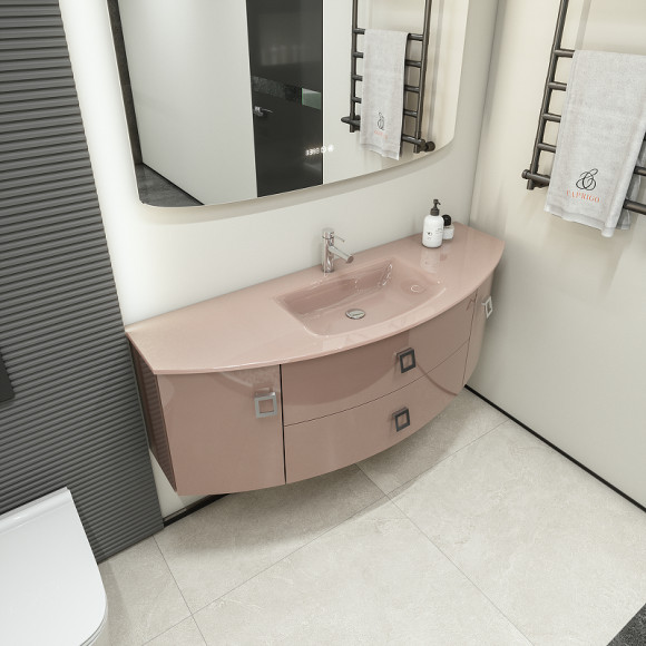 Тумба под раковину Caprigo Legato 140 3016B-DM501-6T подвесная Бежевая Тумба под раковину Caprigo Legato 140 3016B-DM501-6T подвесная Бежевая