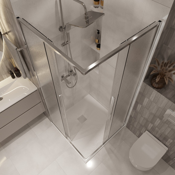 Душевой уголок Niagara Nova 80х80 NG-3622-34 профиль Хром стекло шиншилла Душевой уголок Niagara Nova 80х80 NG-3622-34 профиль Хром стекло шиншилла