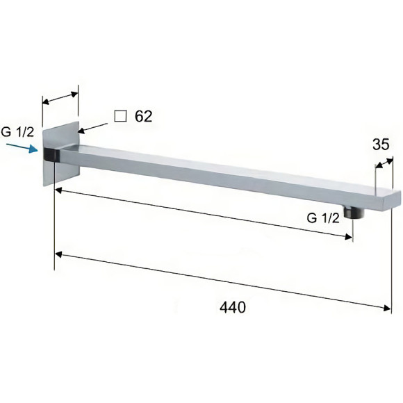 Кронштейн для верхнего душа Remer 348Q40 Хром Кронштейн для верхнего душа Remer 348Q40 Хром